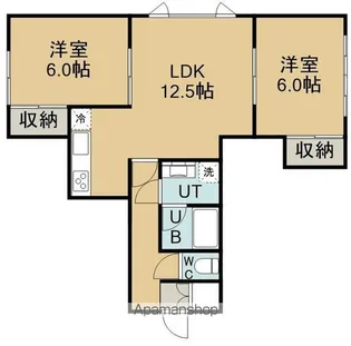 シャン オドゥール【2階】の間取り